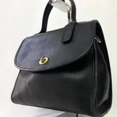 オールドコーチ ハンドバッグ ターンロック 黒 クラブタンレザー