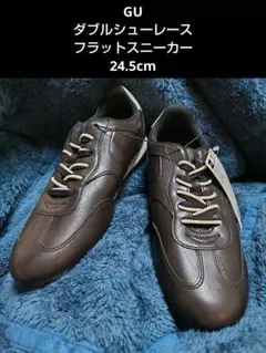 GU ダブルシューレースフラットスニーカー 新品 サイズL