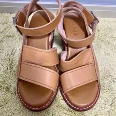 zucca ベージュ レザーウェッジサンダル