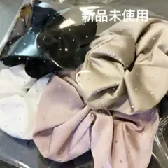 ライトストーン付きサテンシュシュ4個セット❣︎