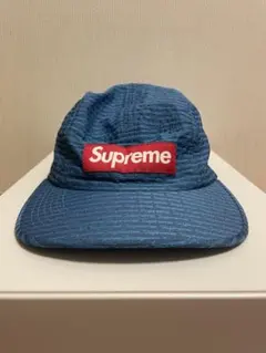 Supreme ストライプキャップ 青