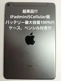 超美品: バッテリー100%】iPad mini 第5世代 スペースグレイ - メルカリ