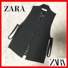 ☆大人気シリーズ/ジレ！【ZARA】ザラ ジレ　ベスト　ジャケット　ブラック 黒