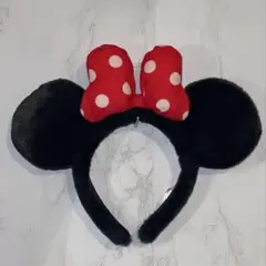 ミニーマウス カチューシャ 赤い水玉