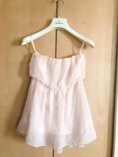 キャミソール ベアトップ シフォン ピンク rienda