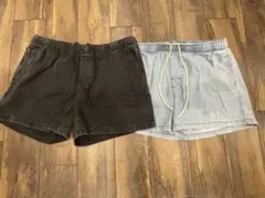 ZARAデニムスウェットパンツブラック・ライトブルー 2点セット