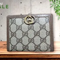 GUCCI グッチ GGスプリーム 二つ折り財布 ゴールド金具 PVC レザー