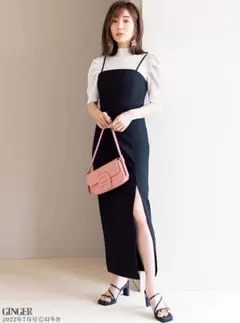 黒のキャミソールロングワンピース