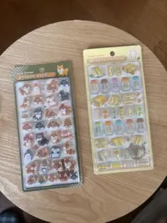 【2枚セット】ボンボンドロップシール　たまごサンド&柴犬