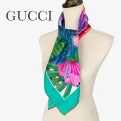 【⭐️新品未使用⭐️】GUCCI グッチ シルク グリーン スカーフ 絹100% 2025年最新】GUCCI カラー：グリーン系 バンダナ・スカーフの人気