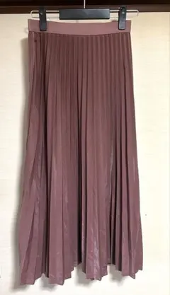 ピンク ロング アコーディオンプリーツスカート