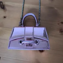 パールハンドル スタッズ ショルダーバッグ パープル - メルカリ