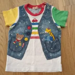 mikihouse ミキハウス 半袖Tシャツ ワッペン だまし絵 80のサムネイル