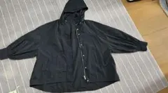 黒 フード付きオーバーサイズジャケット
