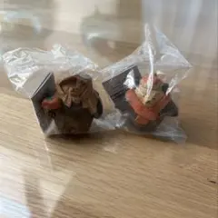 たかはたまさお 木彫り風 ガチャ 柿どうぞ熊 首元温め熊 計2点