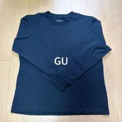 【美品】GU コットン ロンT 長袖 クルーネックT ネイビー Lのサムネイル