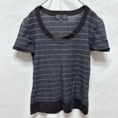 美品 UNTITLEDアンタイトル ニット トップス 半袖 ボーダー サイズ2