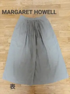 マーガレットハウエル　タックギャザー　ロングスカート　リネン100％ S