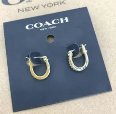 新品未使用COACH ゴールド シグネチャー チェーン スモール フープ