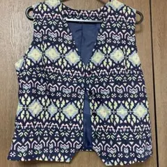 幾何学模様　ノースリーブベスト　デザインベスト　ジレ