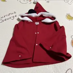 Disney ミッキー耳付き赤ポンチョ 90-100