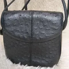 JRA ワンショルダーバッグ オーストリッチ ターンロック 本革 黒 