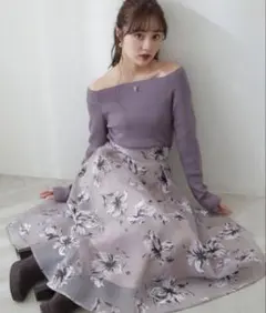 PROPORTION BODY DRESSING ラバーフラワータックスカート