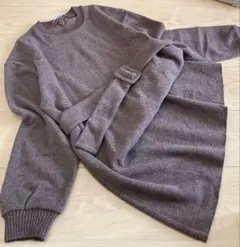 【ZARA 】ベルト付きソフトファブリックニットブラウン 長袖MEX28