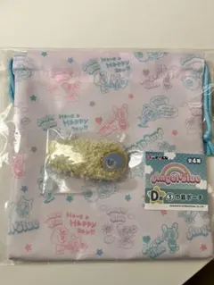 エンジェルブルー　エニマイくじ　巾着&ボアヘアクリップ