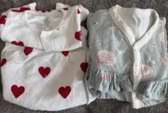 ハート柄ロンパースセット