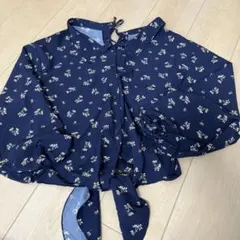 CECILMcBEEネイビー 花柄 長袖シャツ