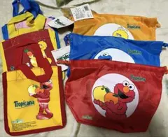 【非売品】2004年Tropicanaバッグ/巾着袋 セサミストリート 3種