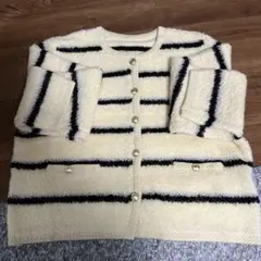 titivate カーディガン　ボーダー✖️アイボリー