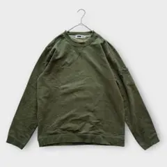 FILAフィラ（M）V字ガゼットスウェットプルオーバー古着 カーキ ユニセックス