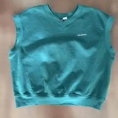 H&M スウェットベスト L グリーン