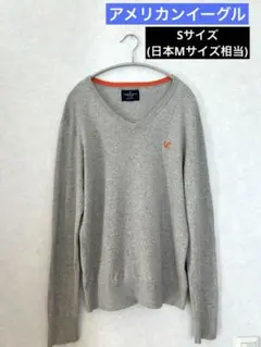 アメリカンイーグル Vネック ニット セーター グレー S（日本M相当）男女兼用