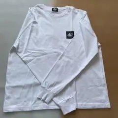 ホワイト 長袖Tシャツ ロゴ付き