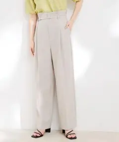 【接触冷感・洗える】美easy Dカンベルト付きワイドパンツ