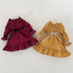 リカちゃんキャッスル　シャーリングワンピース　22cm 2点
