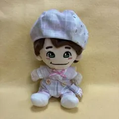 ちびぬい服　ぬい服　ピンク×グレー　チェック　なにわ男子