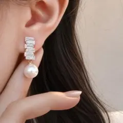 ピアス パール 揺れる 上品 デート お出かけ きれいめ レディース