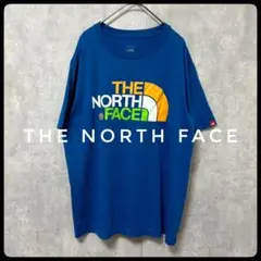✅️ザノースフェイス　Tシャツ　半袖　ロゴマーク　ブルー　L
