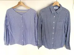 ◆ばら売り可能◆ストライプ長袖シャツ ◆2点セット◆のサムネイル