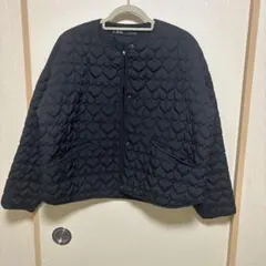 ZARA ハートキルティングジャケット L 黒