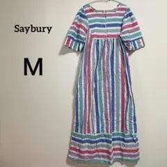 Saybury 【 M 】半袖 ロングワンピース カラフル おしゃれ