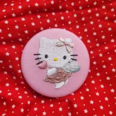 ハローキティ 刺繍バッジ ピンク　エンジェルキティ