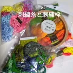 刺繍糸と刺繍枠の多色セット