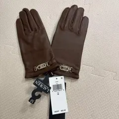 LAUREN ブラウン レザー手袋 M RALPH LAUREN