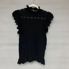 ZARA ブラック フリルノースリーブトップス
