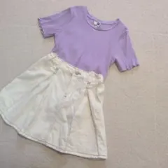 リブTシャツ & ホワイト デニムスカート セット　COTTON ON KIDSのサムネイル